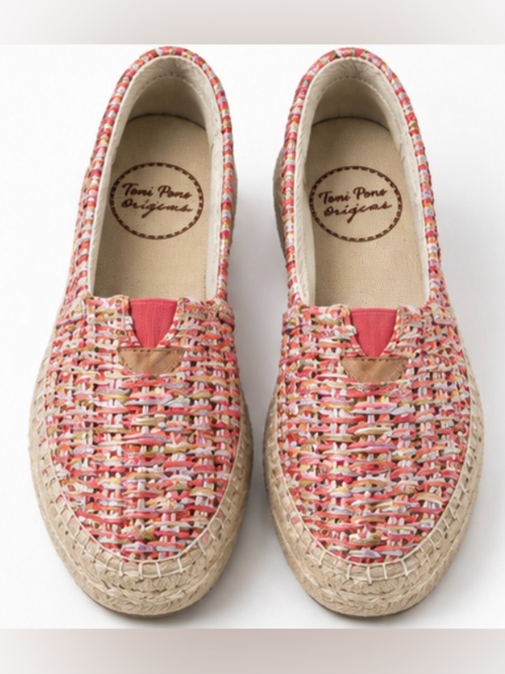 Toni Pons Multicolor Woven Platform Espadrille Slip-On Shoes Size 38